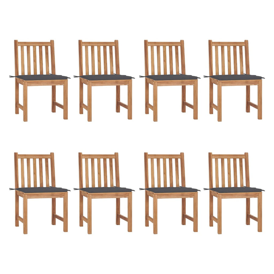 Tuinstoelen 8 St Met Kussens Massief Teakhout Antraciet