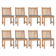 Tuinstoelen Met Kussens Massief Teakhout 8 Grijs