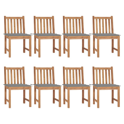 Tuinstoelen Met Kussens Massief Teakhout 8 Grijs