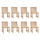 Garden chairs 8 pcs with cushions solid teak