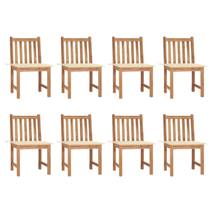 Tuinstoelen Met Kussens Massief Teakhout 8 Crème