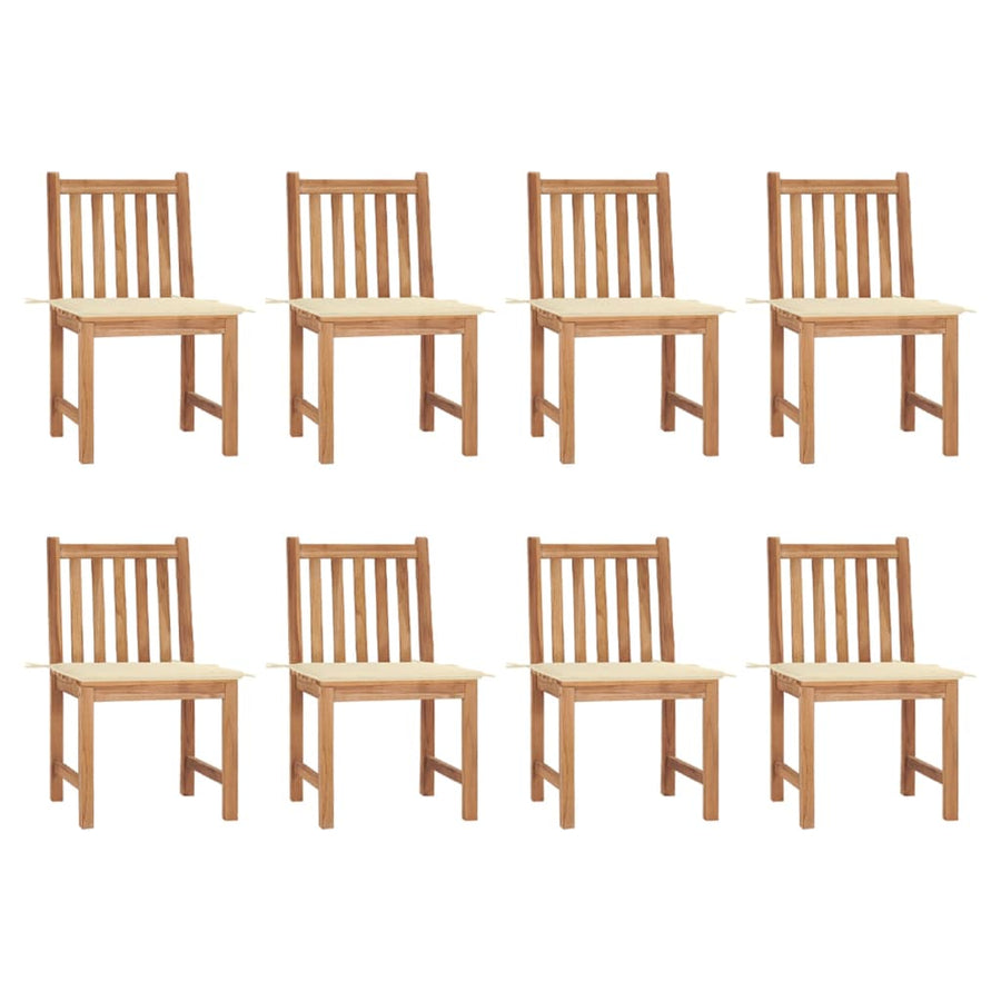 Tuinstoelen Met Kussens Massief Teakhout 8 Crème