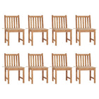 Tuinstoelen 8 st massief teakhout met kussens beige