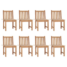 Tuinstoelen 8 St Met Kussens Massief Teakhout 1 Beige