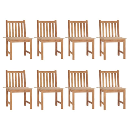 Tuinstoelen 8 St Met Kussens Massief Teakhout 1 Beige