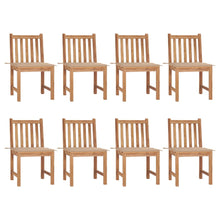 Tuinstoelen 8 St Met Kussens Massief Teakhout 1 Beige