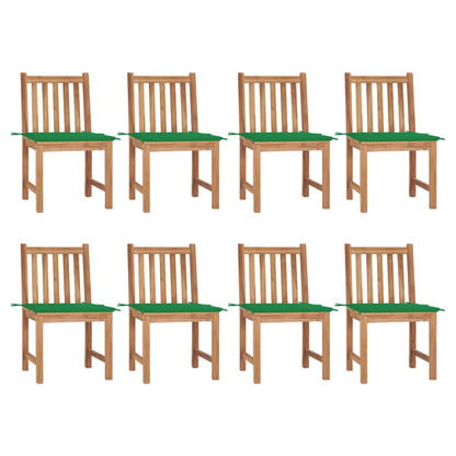 Tuinstoelen Met Kussens Massief Teakhout 8 Groen
