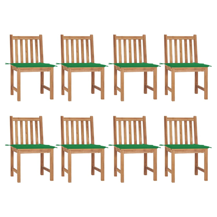 Tuinstoelen Met Kussens Massief Teakhout 8 Groen