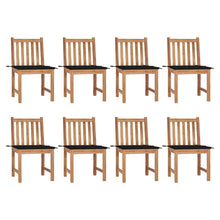 Tuinstoelen 8 St Met Kussens Massief Teakhout Zwart
