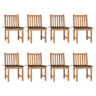 Tuinstoelen 8 st massief teakhout met kussens
