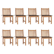 Garden chairs 8 pcs with cushions solid teak