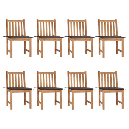 Tuinstoelen 8 St Met Kussens Massief Teakhout Taupe