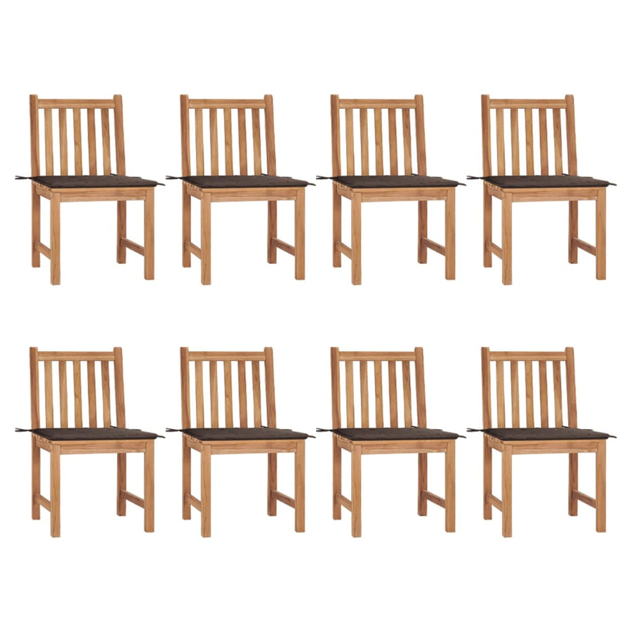 Tuinstoelen 8 St Met Kussens Massief Teakhout Taupe