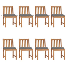 Tuinstoelen 8 St Met Kussens Massief Teakhout Grijs