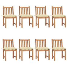 Tuinstoelen Met Kussens Massief Teakhout 8 Crème