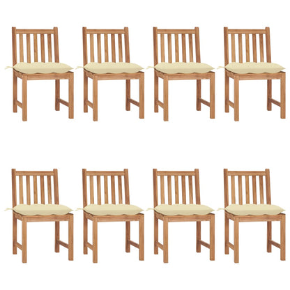 Tuinstoelen Met Kussens Massief Teakhout 8 Crème
