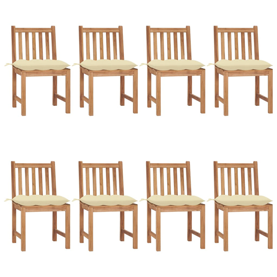 Tuinstoelen Met Kussens Massief Teakhout 8 Crème