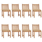Tuinstoelen 8 st massief teakhout met kussens