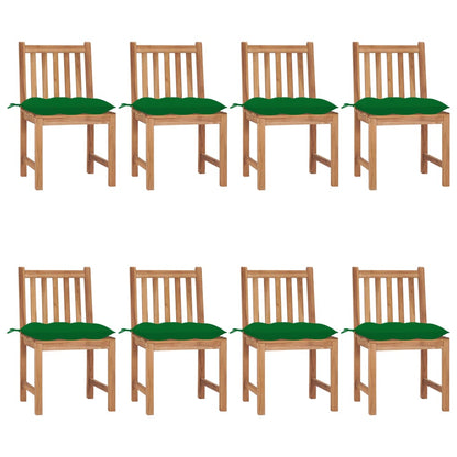 Tuinstoelen Met Kussens Massief Teakhout 8 Groen