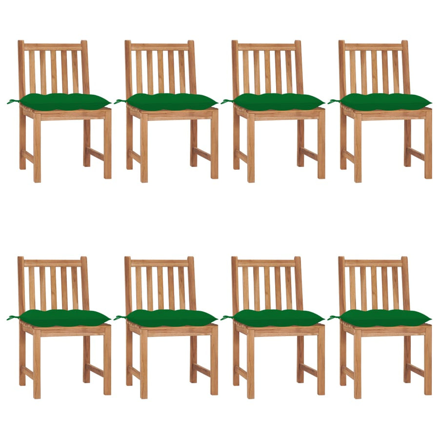 Tuinstoelen Met Kussens Massief Teakhout 8 Groen