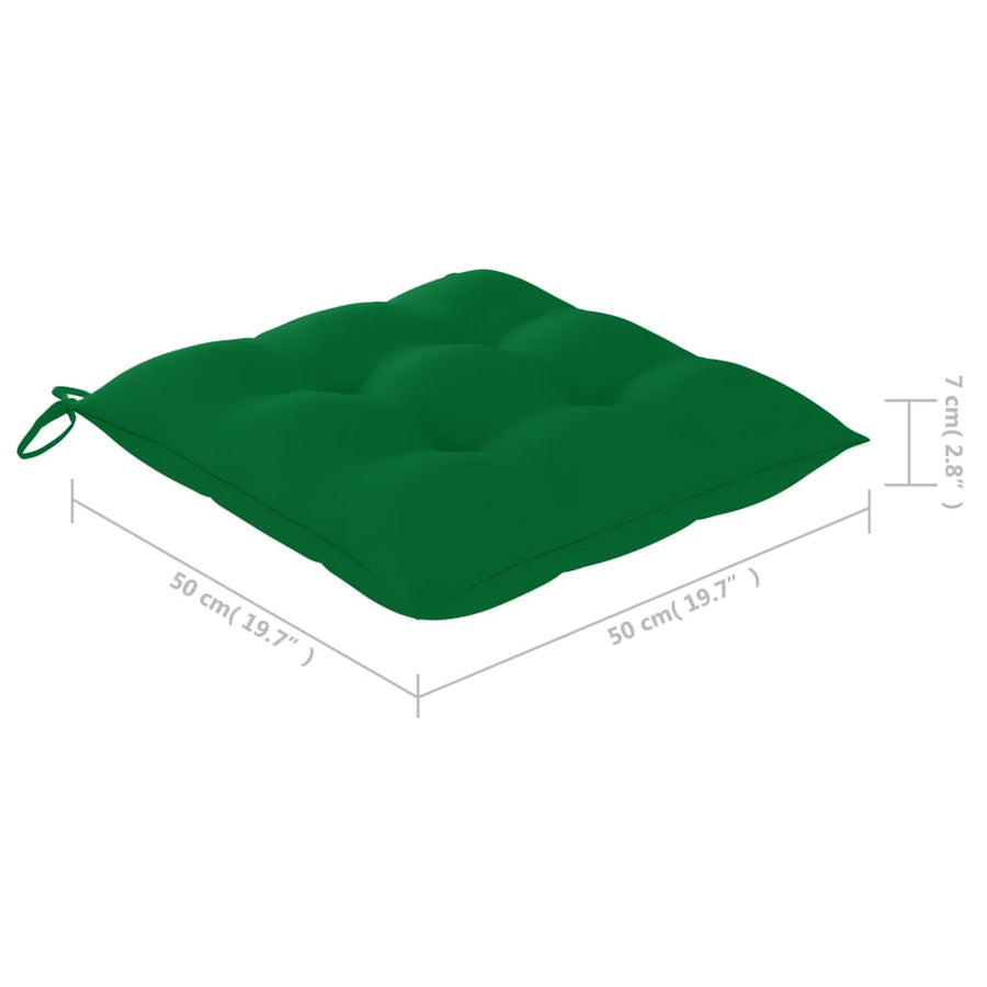 Tuinstoelen Met Kussens Massief Teakhout 8 Groen