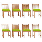 Tuinstoelen 8 st massief teakhout helder groen