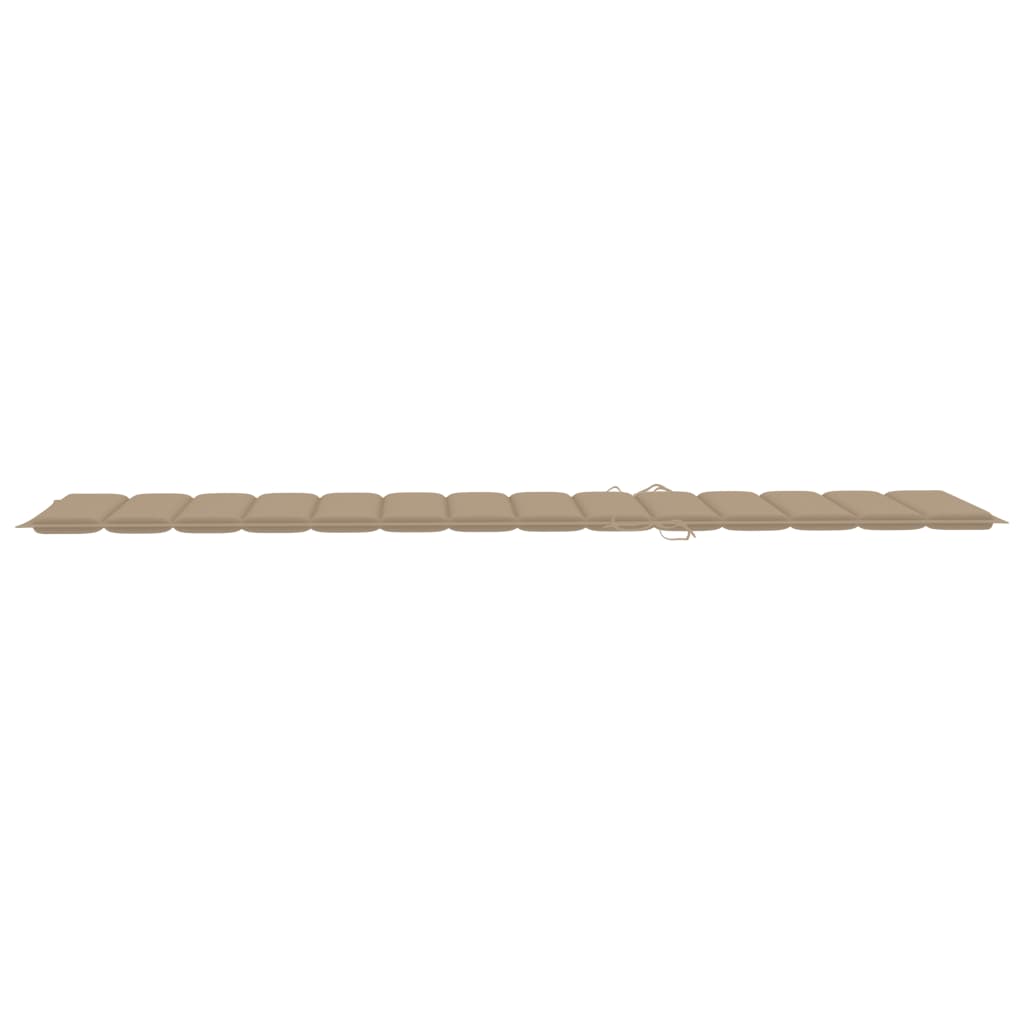 Ligbedden Met Kussens Massief Teakhout 2 Beige Zonder tafel