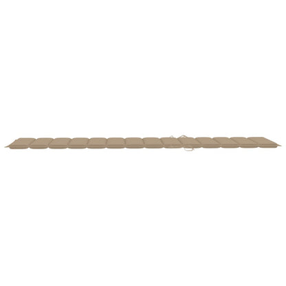 Ligbedden Met Kussens Massief Teakhout 2 Beige Zonder tafel