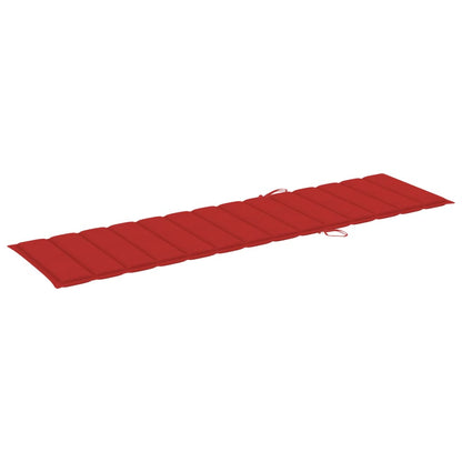 Ligbedden 2 St Met Rode Kussens Massief Teakhout Rood Zonder tafel