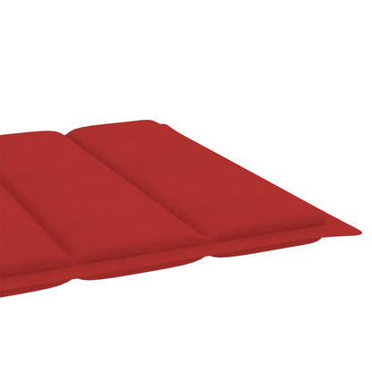 Ligbedden 2 St Met Rode Kussens Massief Teakhout Rood Zonder tafel