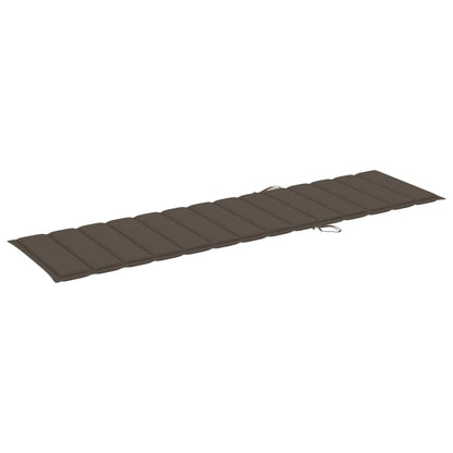 Ligbedden 2 St Met Taupe Kussens Massief Teakhout Zonder tafel
