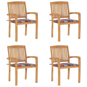 Tuinstoelen stapelbaar 4 st massief teakhout