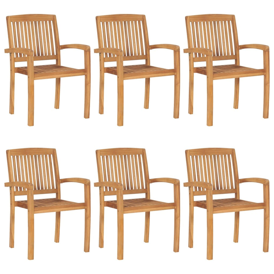 Tuinstoelen Stapelbaar Met Kussens Massief Teakhout 6