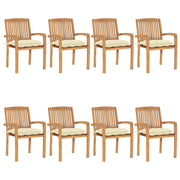 Tuinstoelen stapelbaar 8 st massief teakhout