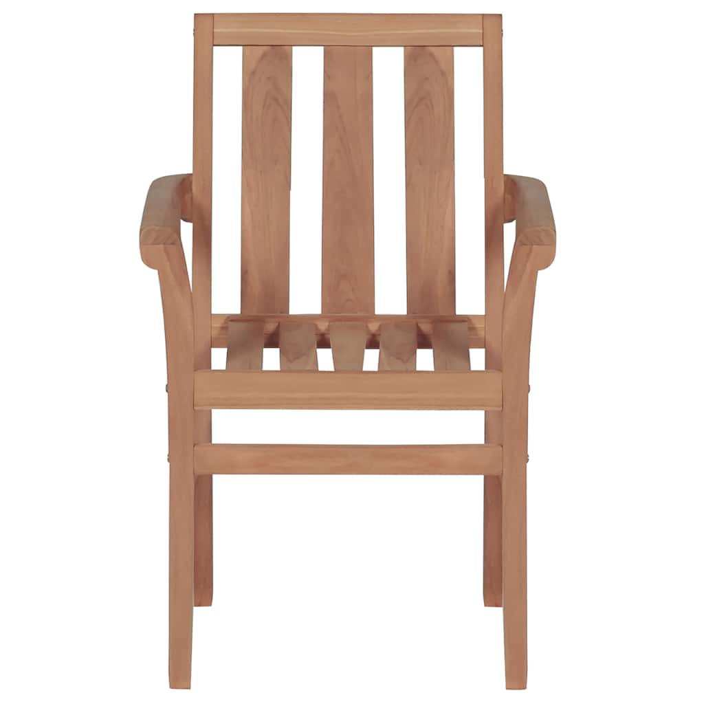 Tuinstoelen Stapelbaar Met Kussens Massief Teakhout 4