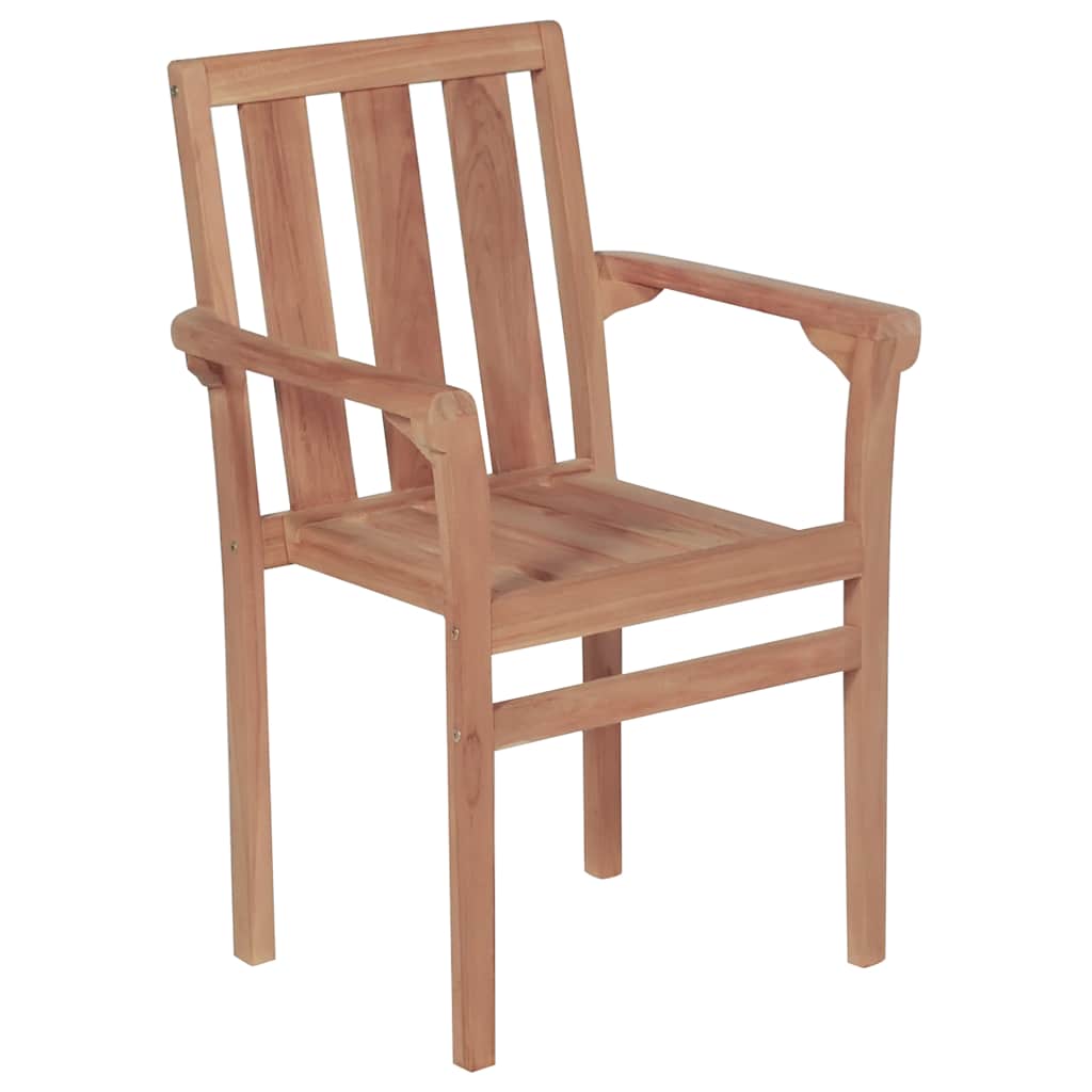 Tuinstoelen Stapelbaar Met Kussens Massief Teakhout 4