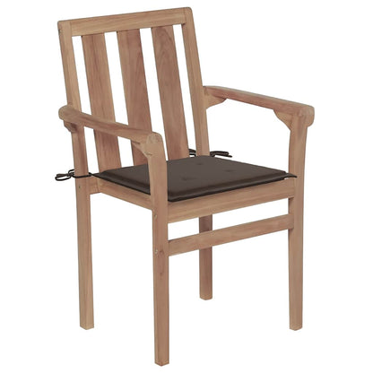 Tuinstoelen Stapelbaar Met Kussens Massief Teakhout 4