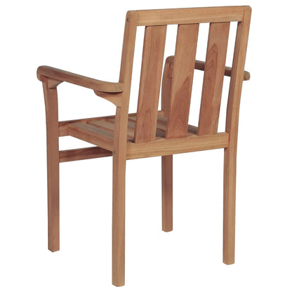 Tuinstoelen Stapelbaar Met Kussens Massief Teakhout 4