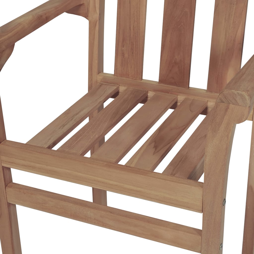 Tuinstoelen Stapelbaar Met Kussens Massief Teakhout 4