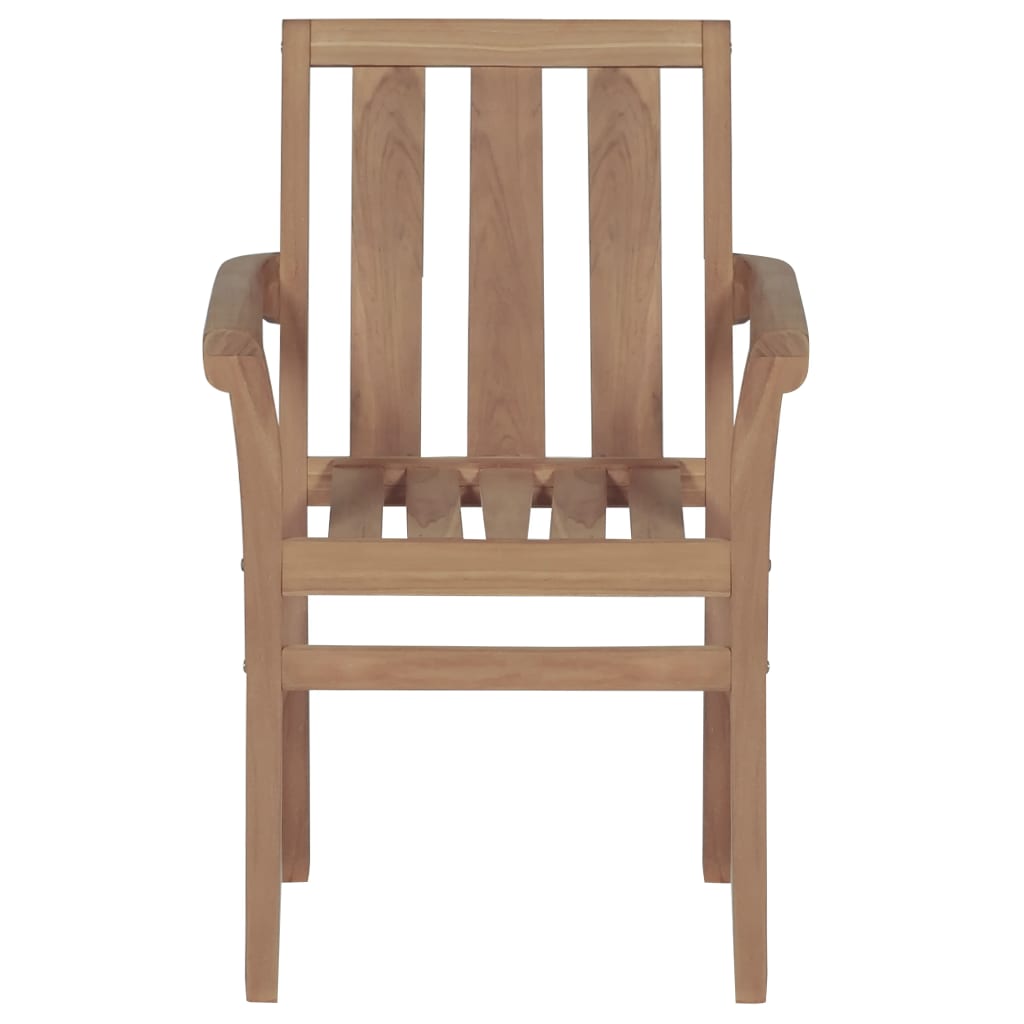 Tuinstoelen Stapelbaar Met Kussens Massief Teakhout 4