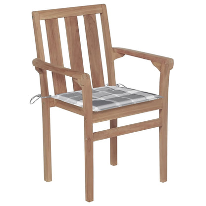 Tuinstoelen Stapelbaar Met Kussens Massief Teakhout 6