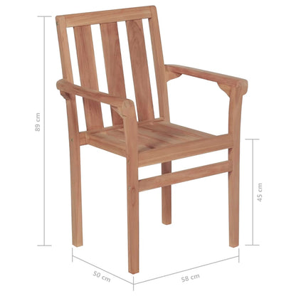 Tuinstoelen Stapelbaar Met Kussens Massief Teakhout 6
