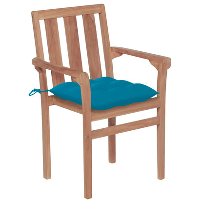 Tuinstoelen Stapelbaar Met Kussens Massief Teakhout 8