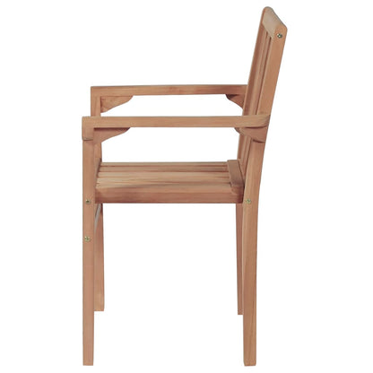 Tuinstoelen Stapelbaar Met Kussens Massief Teakhout 8