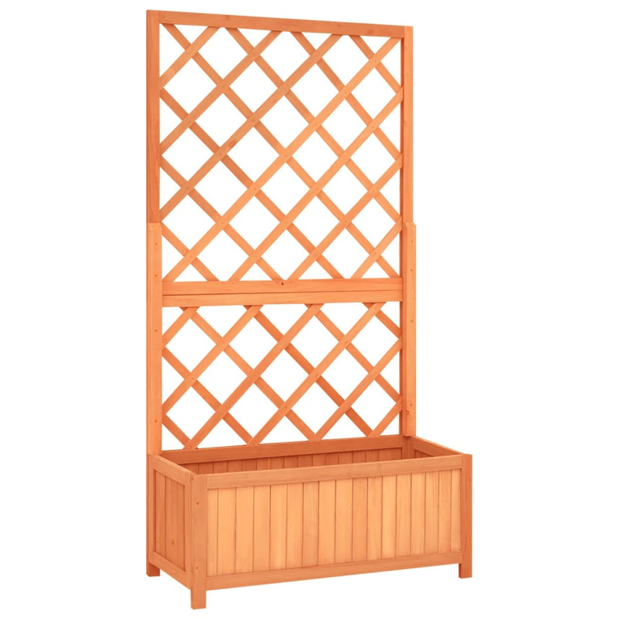 Latwerkplantenbak 70X30X35 Cm Massief Vurenhout Bruin