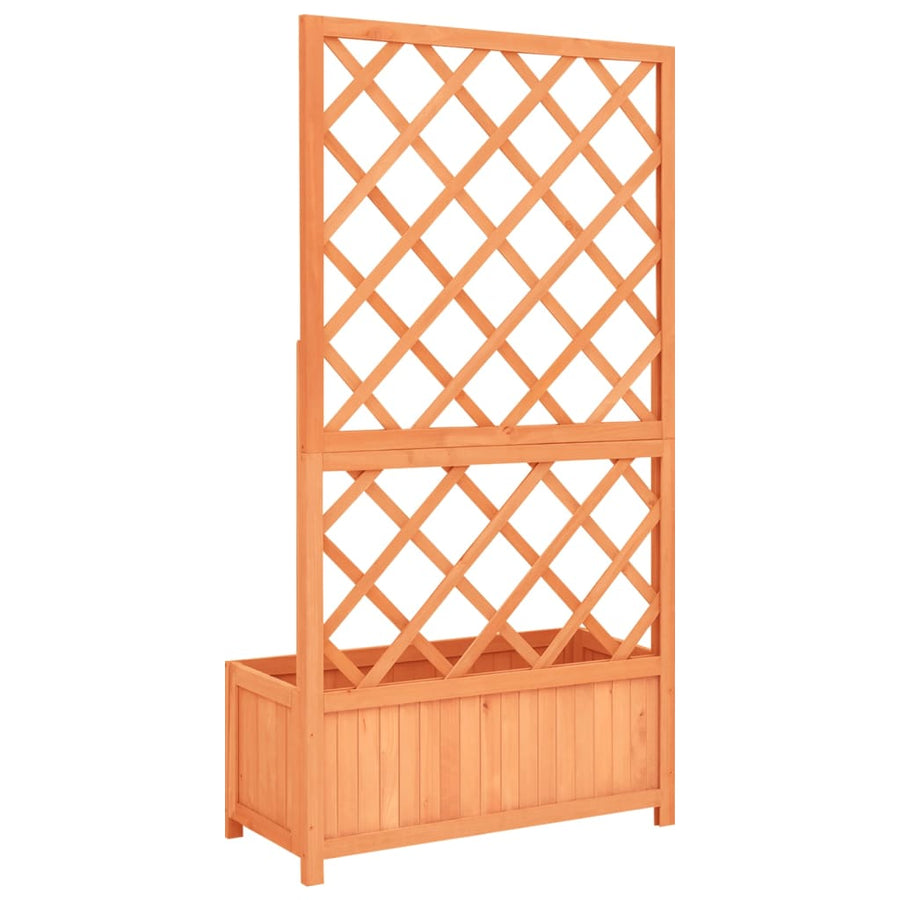 Latwerkplantenbak 70X30X35 Cm Massief Vurenhout Bruin
