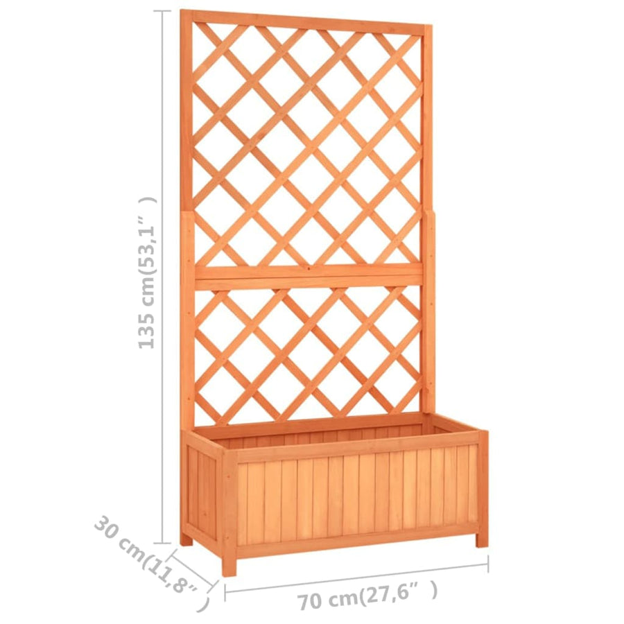 Latwerkplantenbak 70X30X35 Cm Massief Vurenhout Bruin