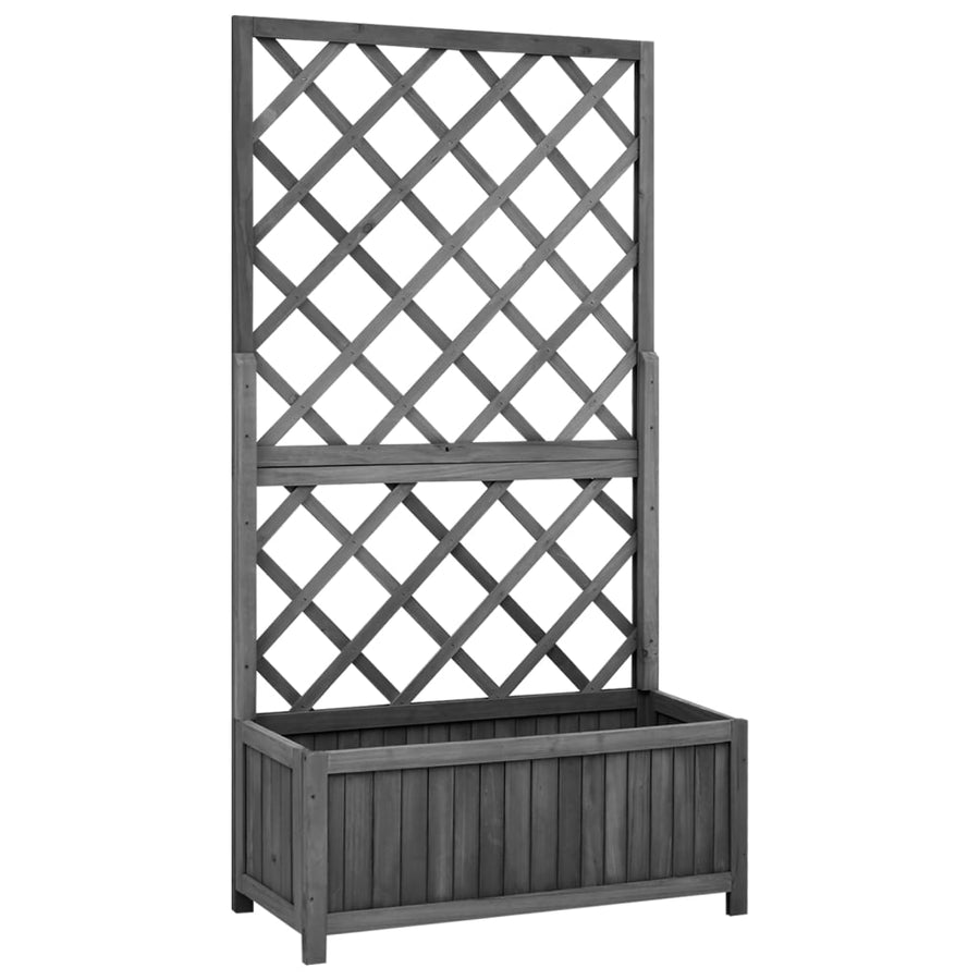 Latwerkplantenbak 70X30X35 Cm Massief Vurenhout Zwart