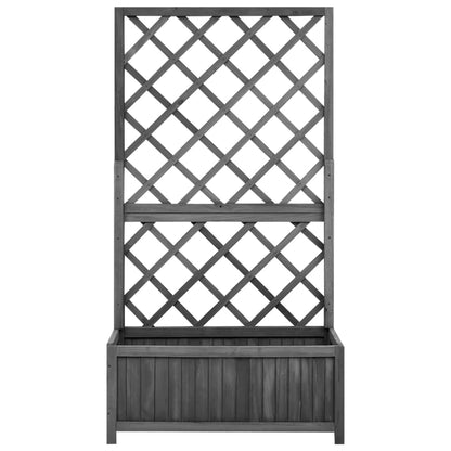 Latwerkplantenbak 70X30X35 Cm Massief Vurenhout Zwart