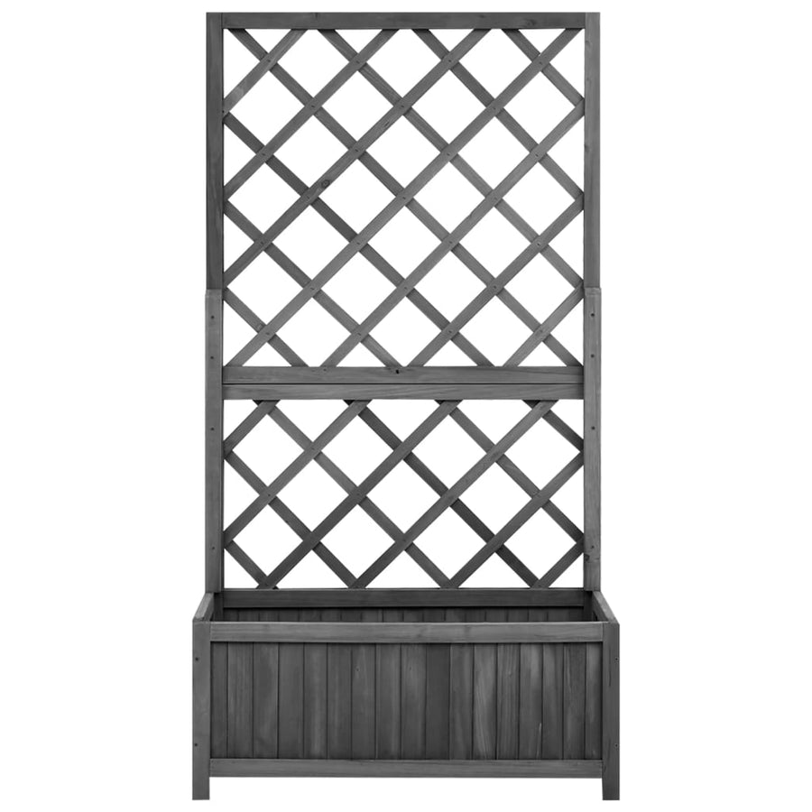 Latwerkplantenbak 70X30X35 Cm Massief Vurenhout Zwart